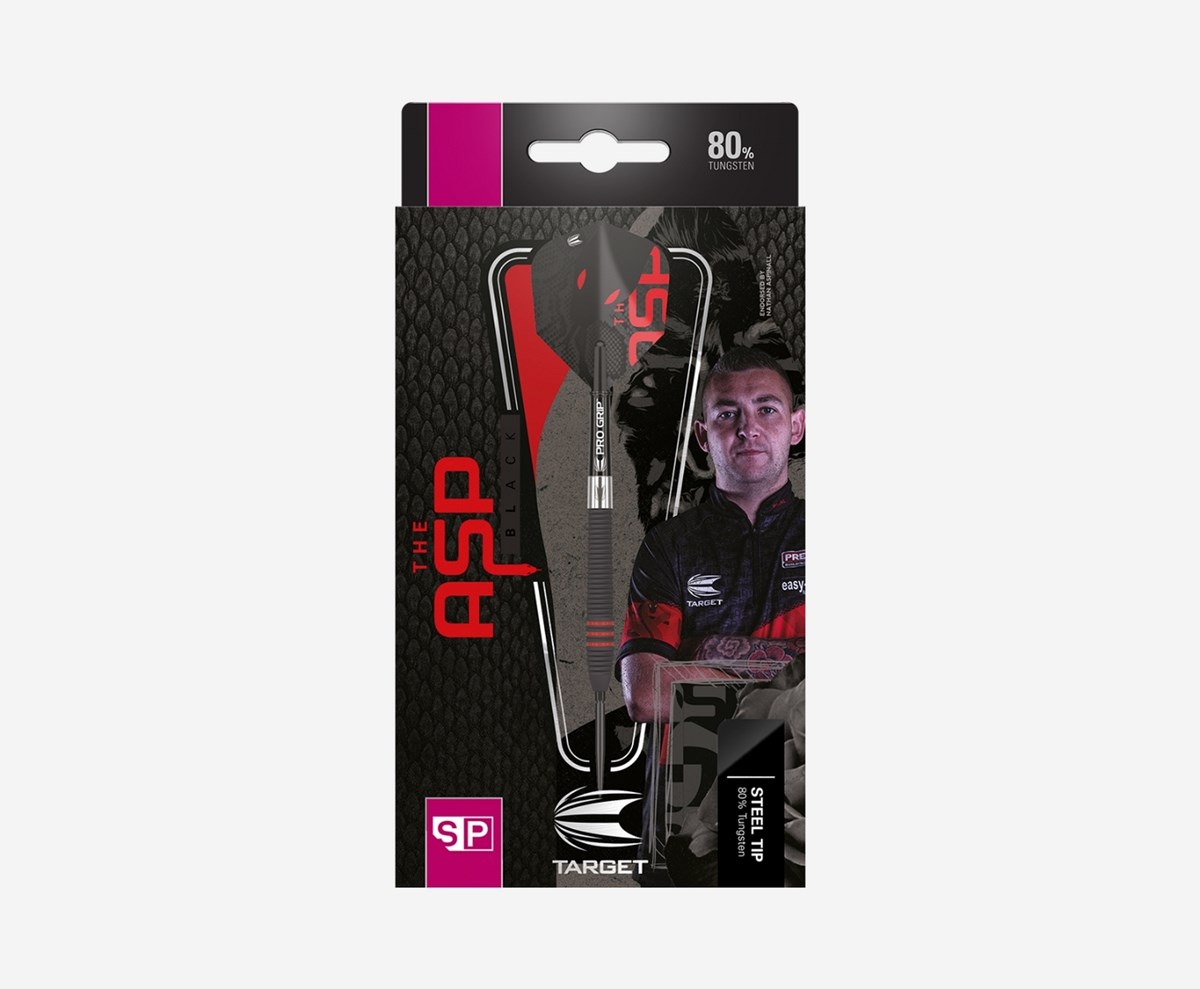 Target Darts Nathan Aspinall 80% Black SP Steel Tip Darts  22 grams