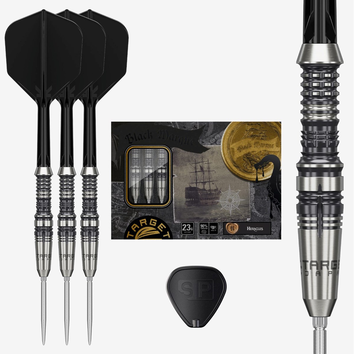 Target Black Marque Heracles 90% SP Steel Tip Darts 21 grams