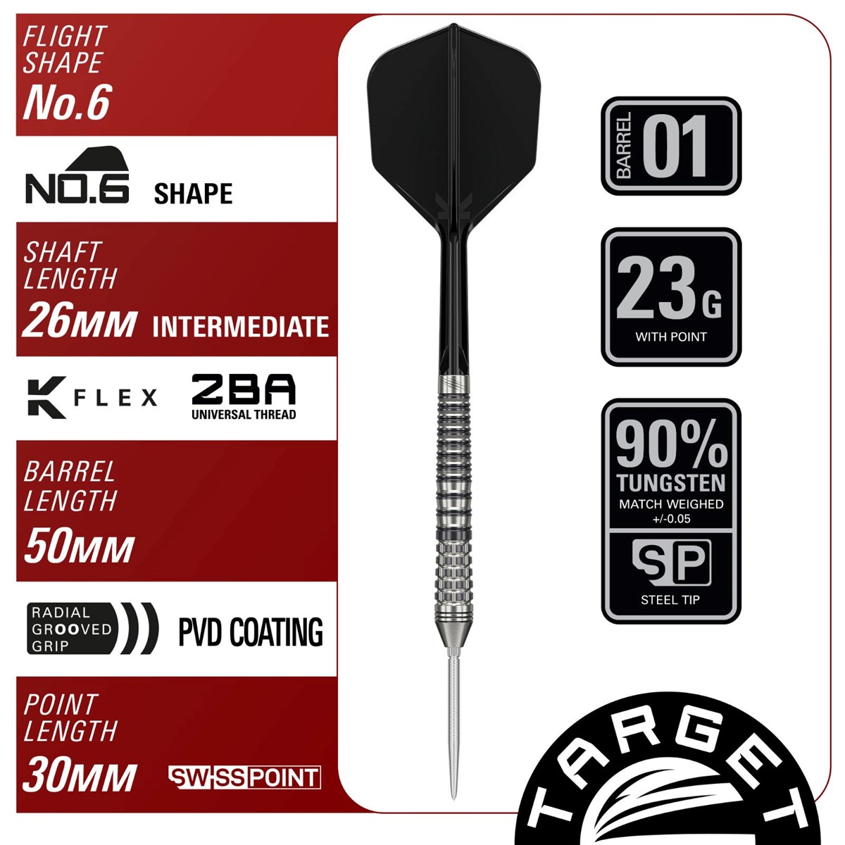 Target Black Marque Renegade G4 SP Steel Tip Darts 23 grams