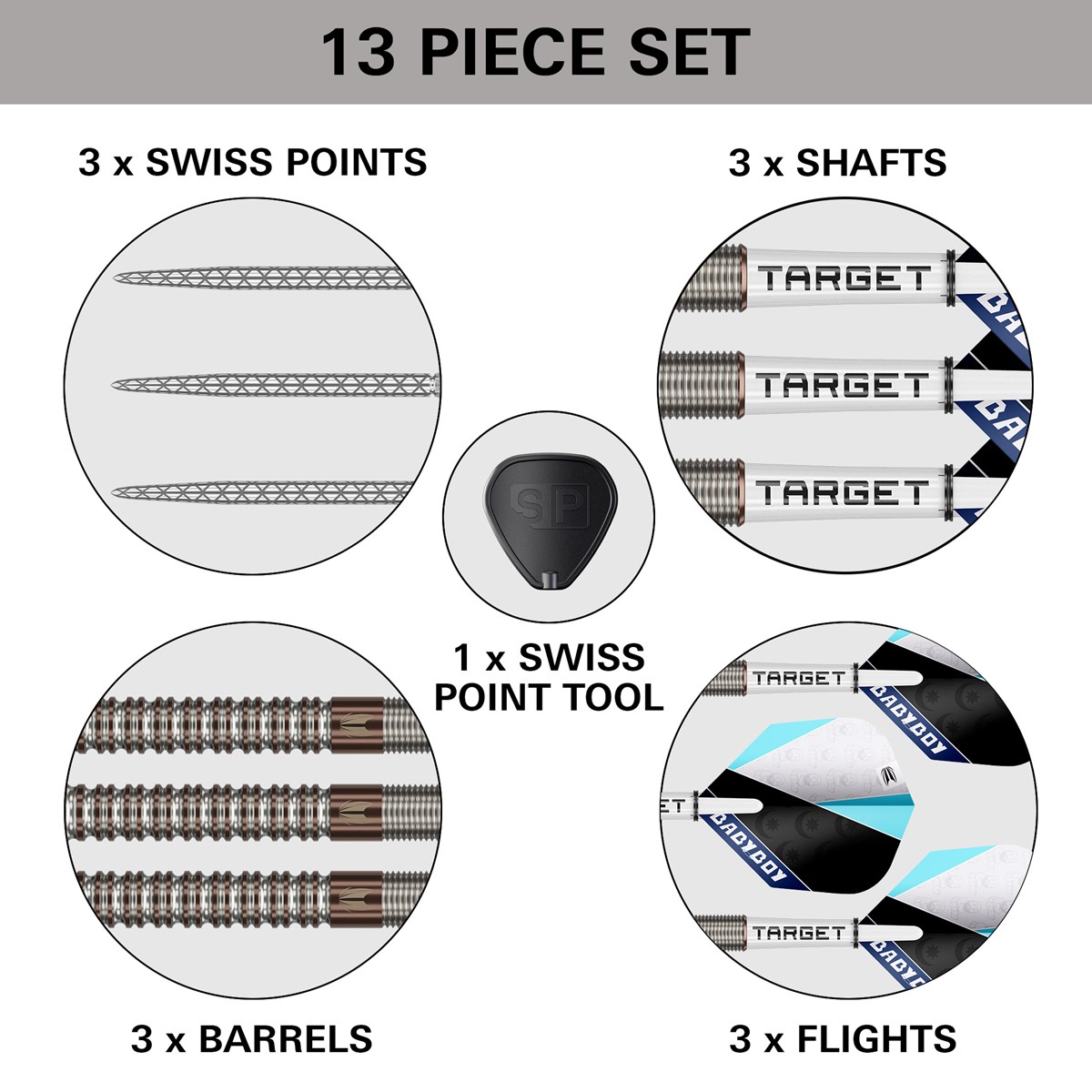 Target Darts Adam Lipscombe 90% Swiss Point Steel Tip Darts 25 grams