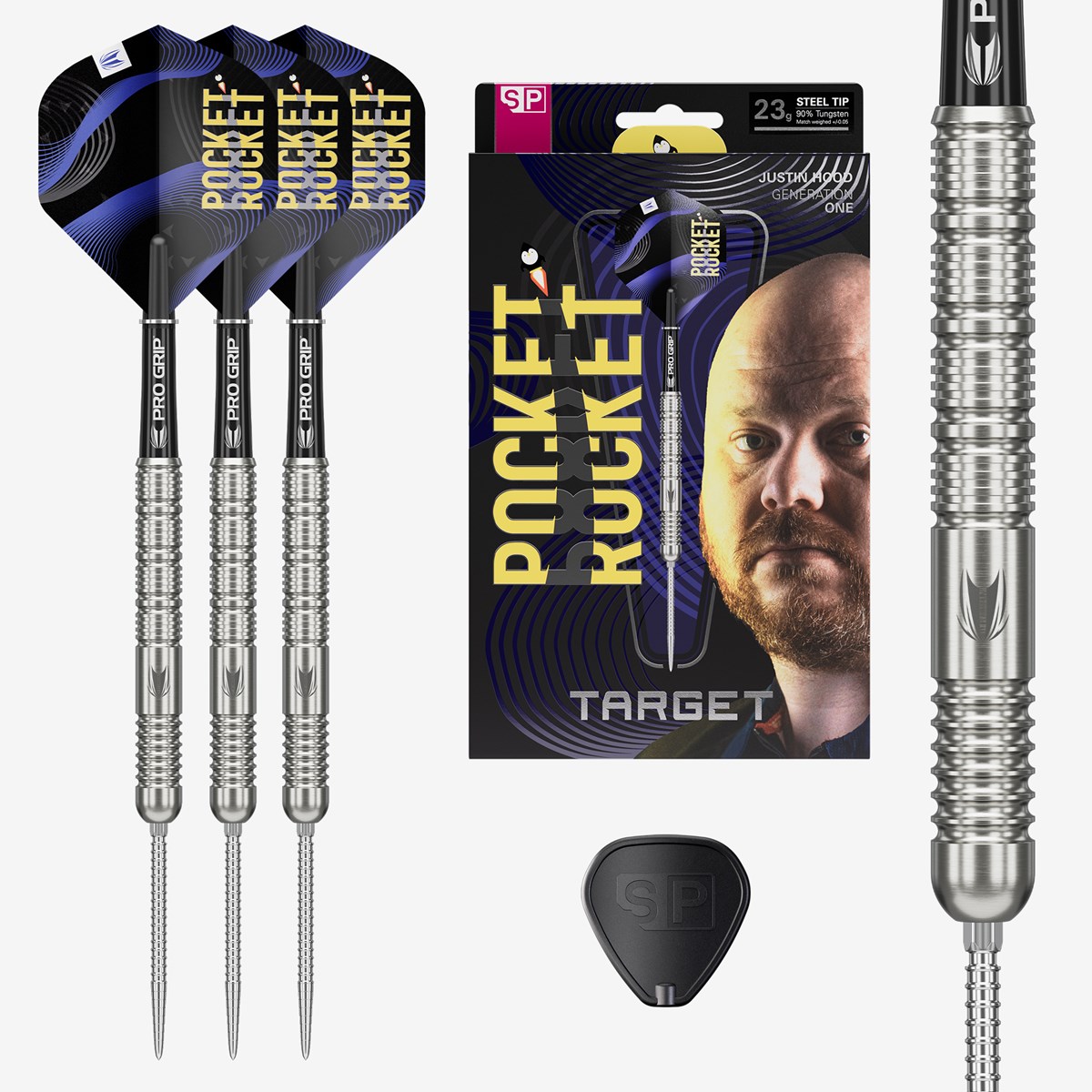 Target Darts Justin Hood 90% Swiss Point Steel Tip Darts 23 grams