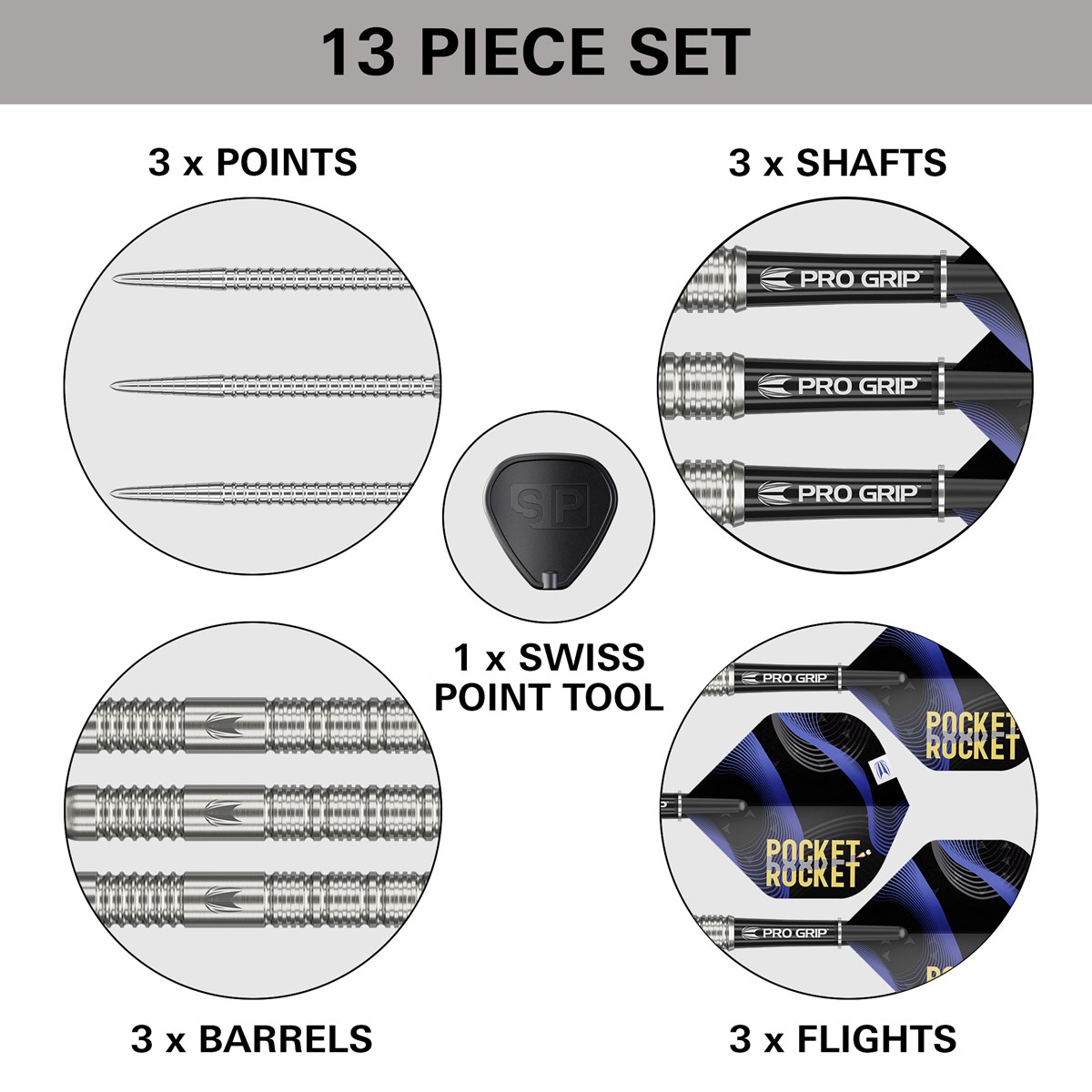 Target Darts Justin Hood 90% Swiss Point Steel Tip Darts 23 grams