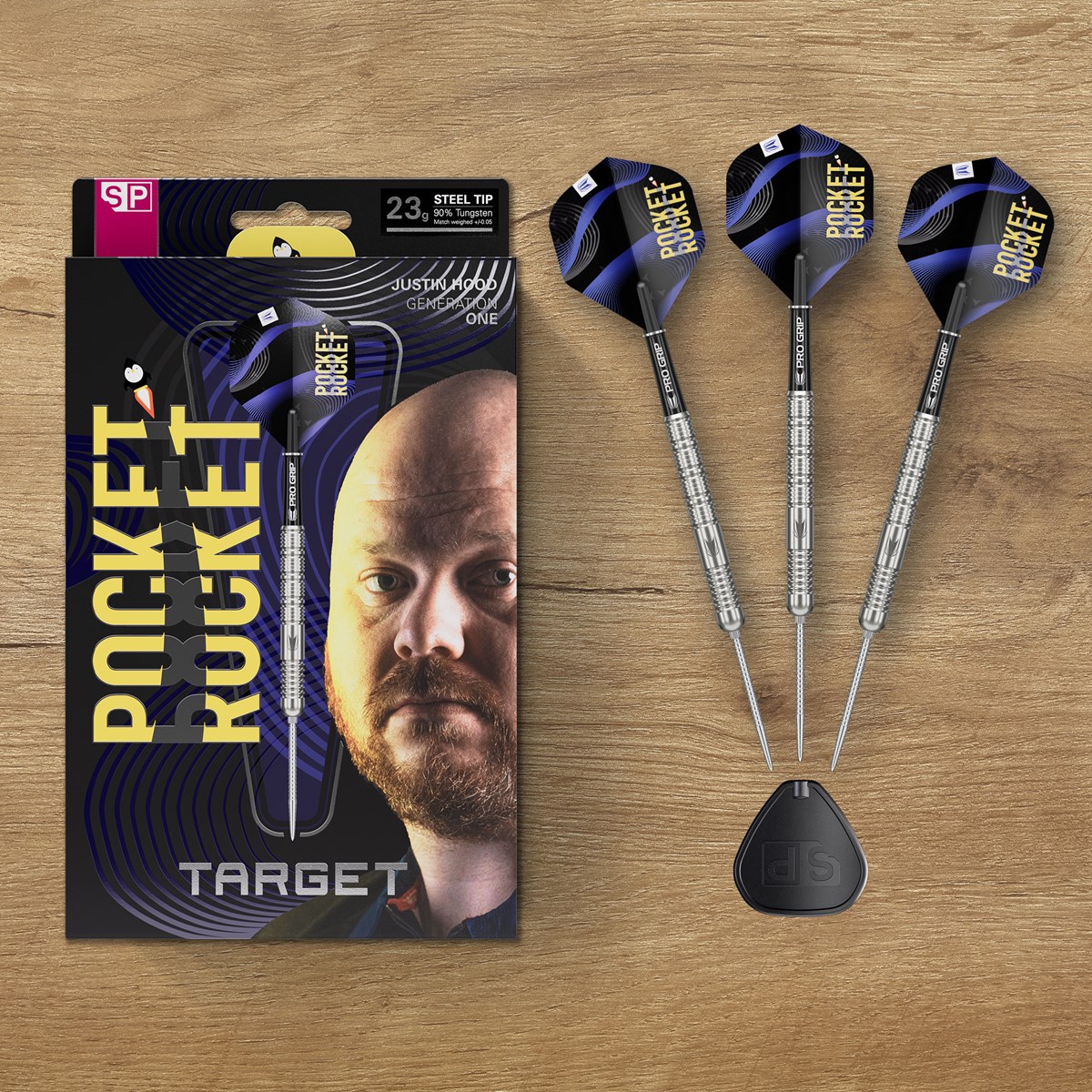 Target Darts Justin Hood 90% Swiss Point Steel Tip Darts 23 grams