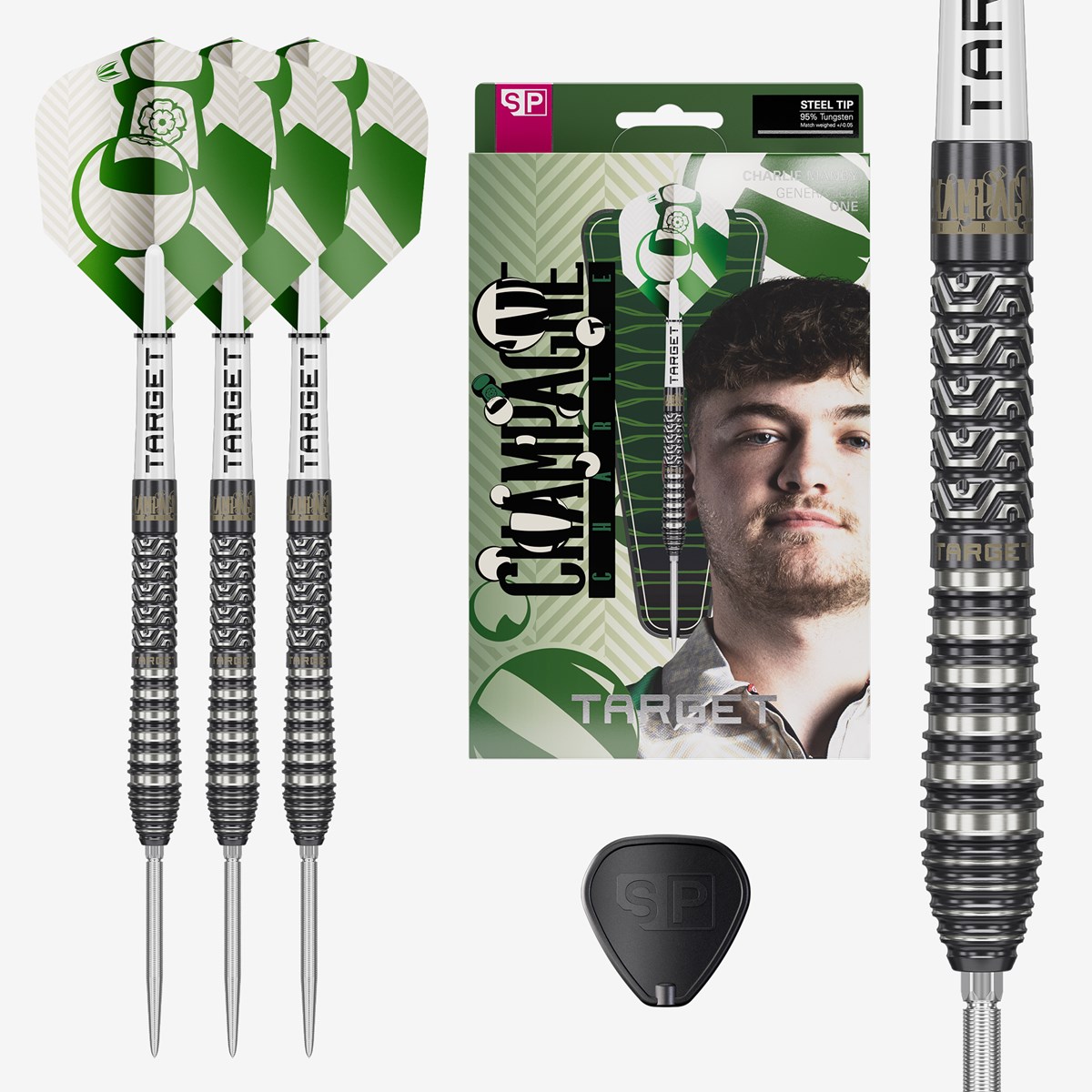 Target Darts Charlie Manby 95% Swiss Point Steel Tip Darts 22 grams