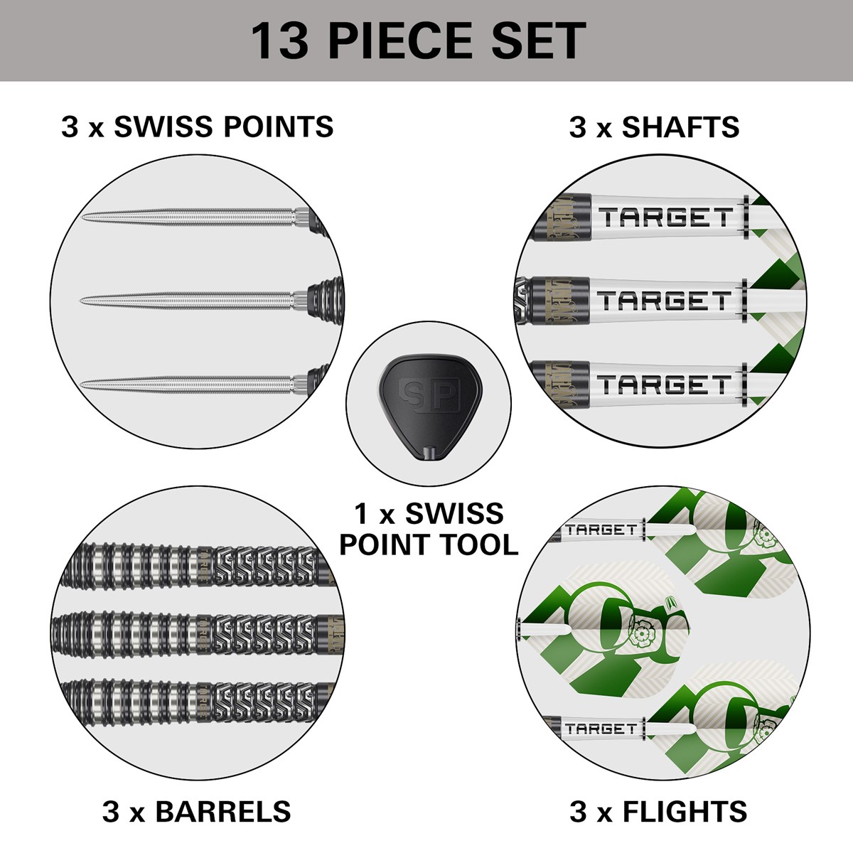 Target Darts Charlie Manby 95% Swiss Point Steel Tip Darts 22 grams