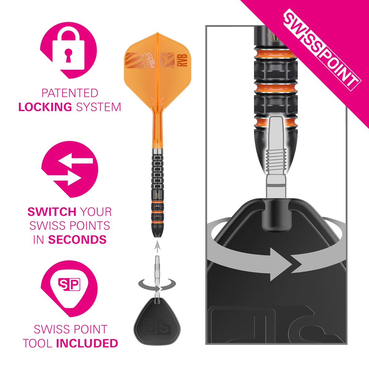 Target Raymond van Barneveld 95K Swiss Point Steel Tip Darts 25 grams