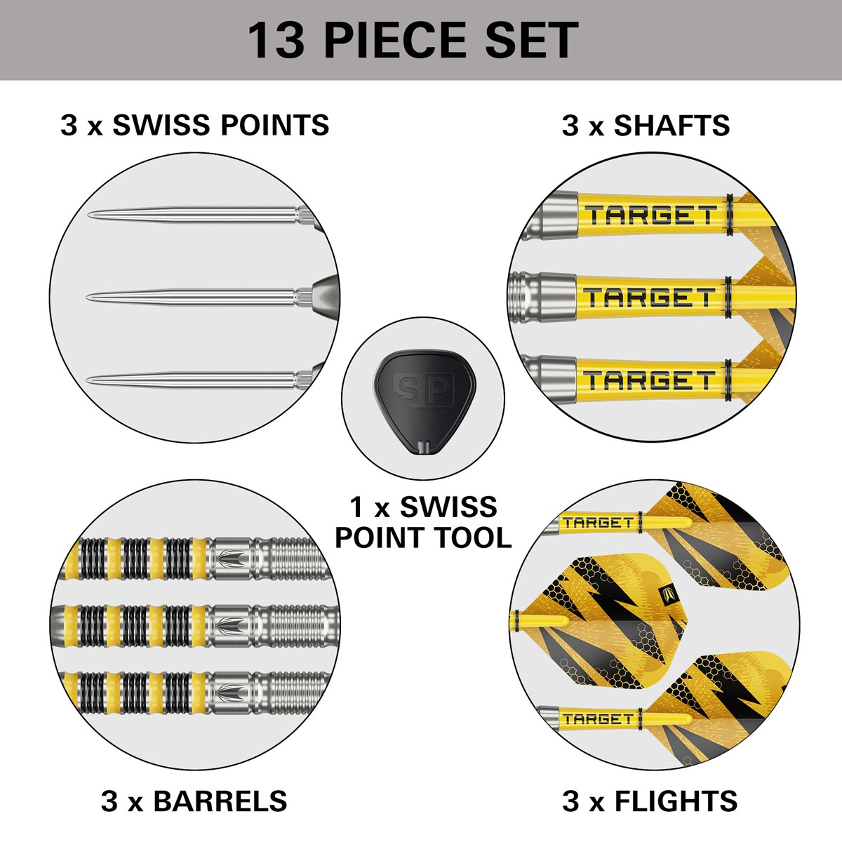 Target Buzz SP01 90% Swiss Point Steel Tip Darts 22 grams