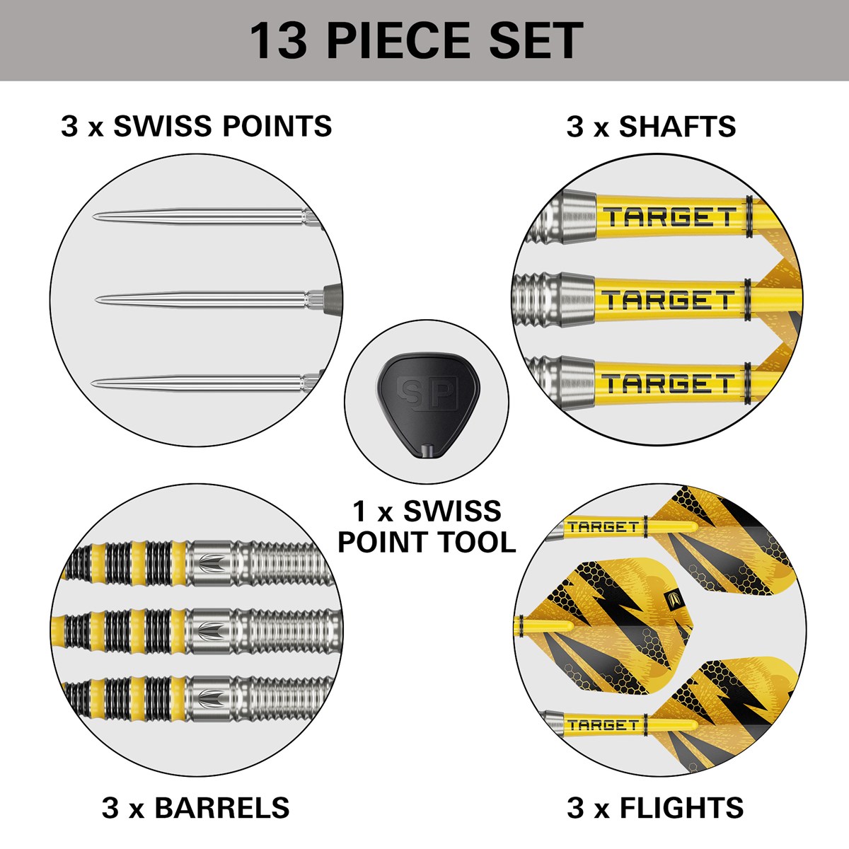 Target Buzz SP03 90% Swiss Point Steel Tip Darts 25 grams