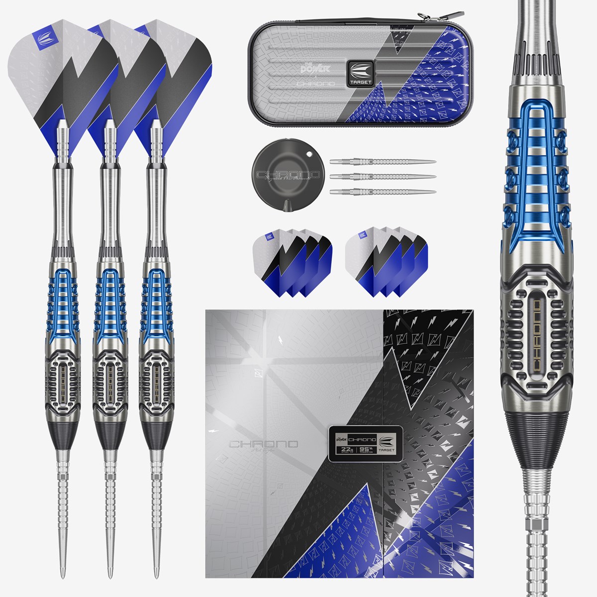 Target Darts Phil Taylor Power Chrono Swiss Point Steel Tip Darts 22 grams