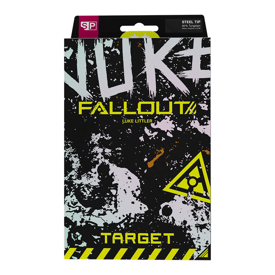 Target Darts Luke Littler Nuke Fallout 90% Swiss Point Steel Tip Darts 22 grams