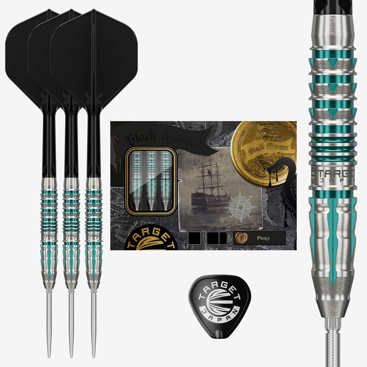 Target Black Marque Pierce SP Steel Tip Darts 24 grams