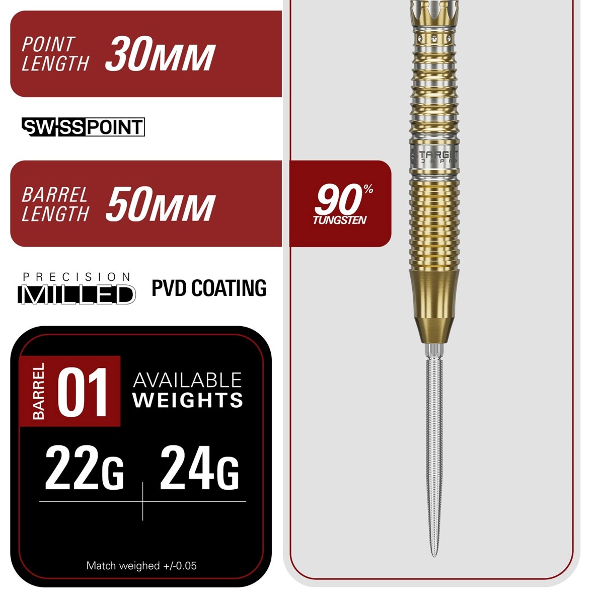 Target Black Marque Enzo SP Steel Tip Darts 22 grams