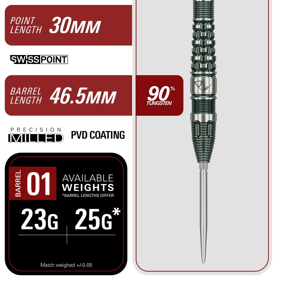 Target Prime Pw G3 90% SP Steel Tip Darts 23 grams