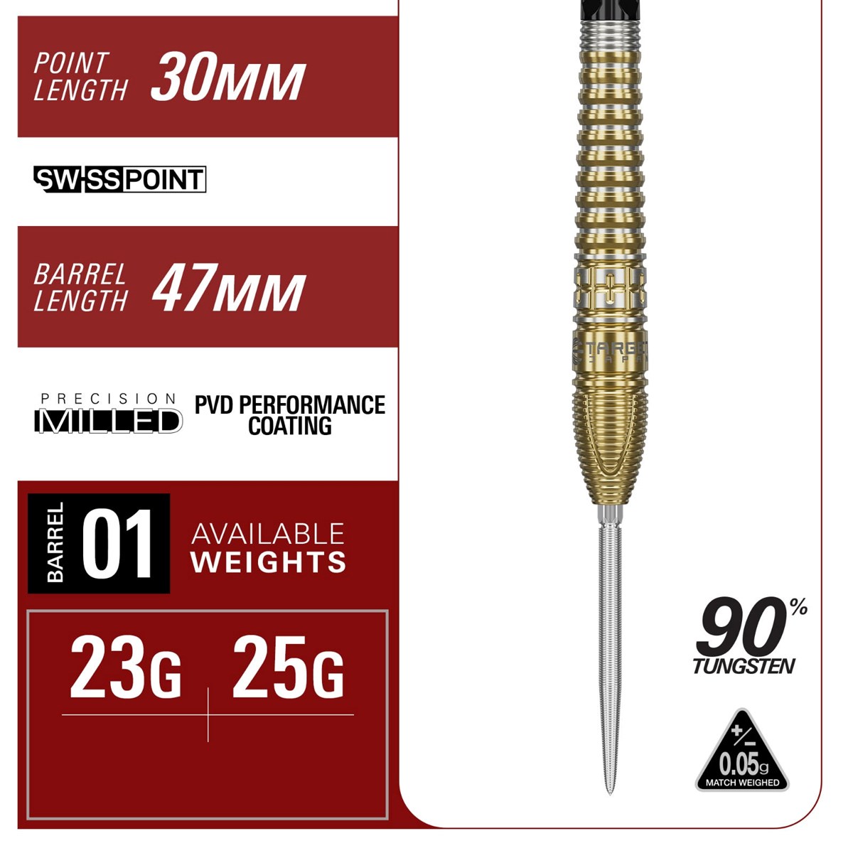 Target Prime Hotshot G3 90% SP Steel Tip Darts 23 grams