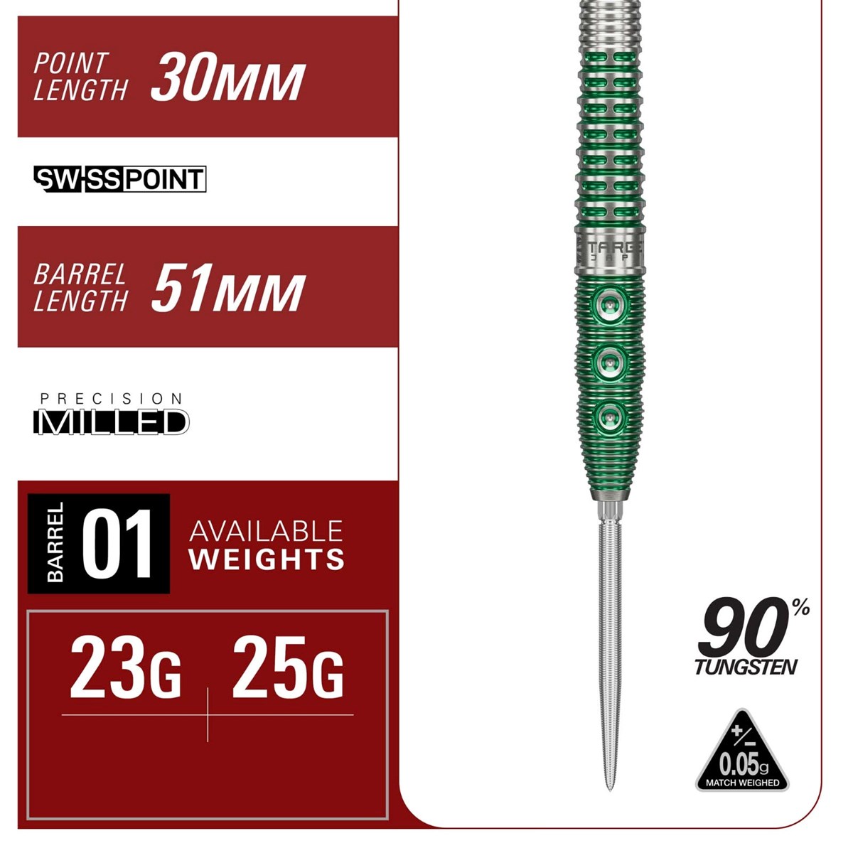 Target Prime Xeno 90% SP Steel Tip Darts 25 grams