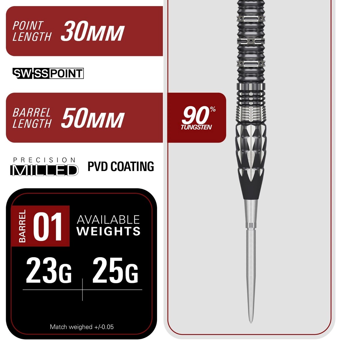 Target Pyro G12 90% SP Steel Tip Darts 23 grams
