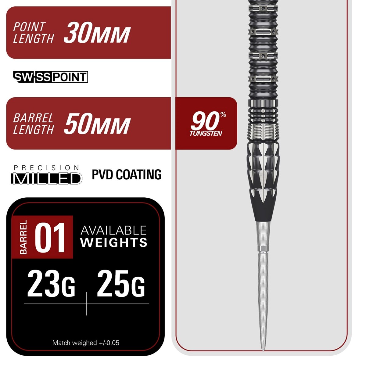 Target Pyro G12 90% SP Steel Tip Darts 25 grams