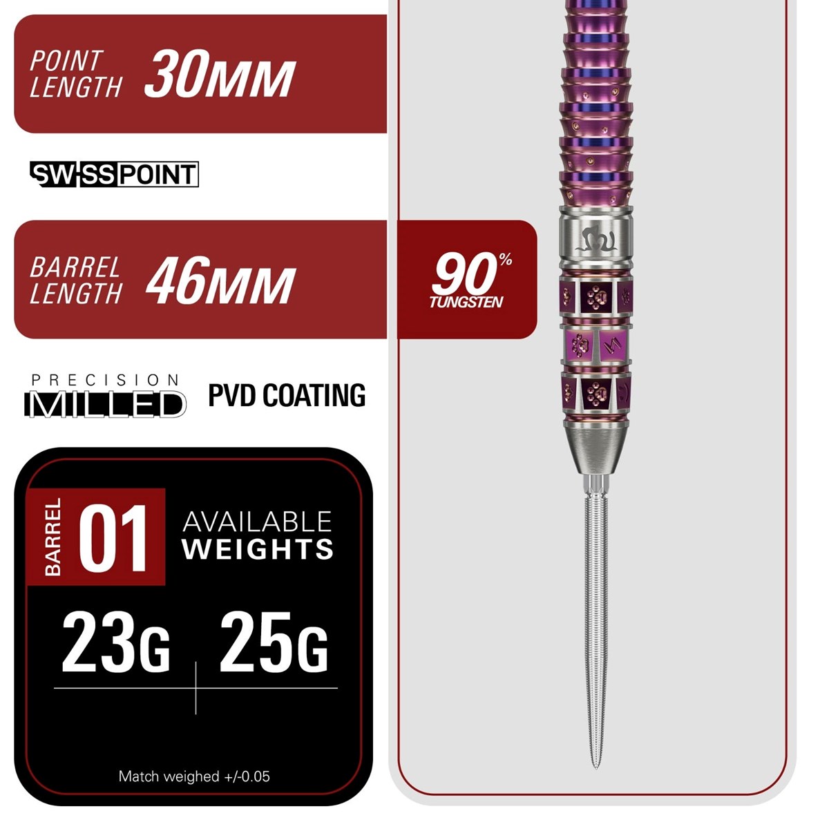 Target Prime Mayo G8 90% SP Steel Tip Darts 23 grams
