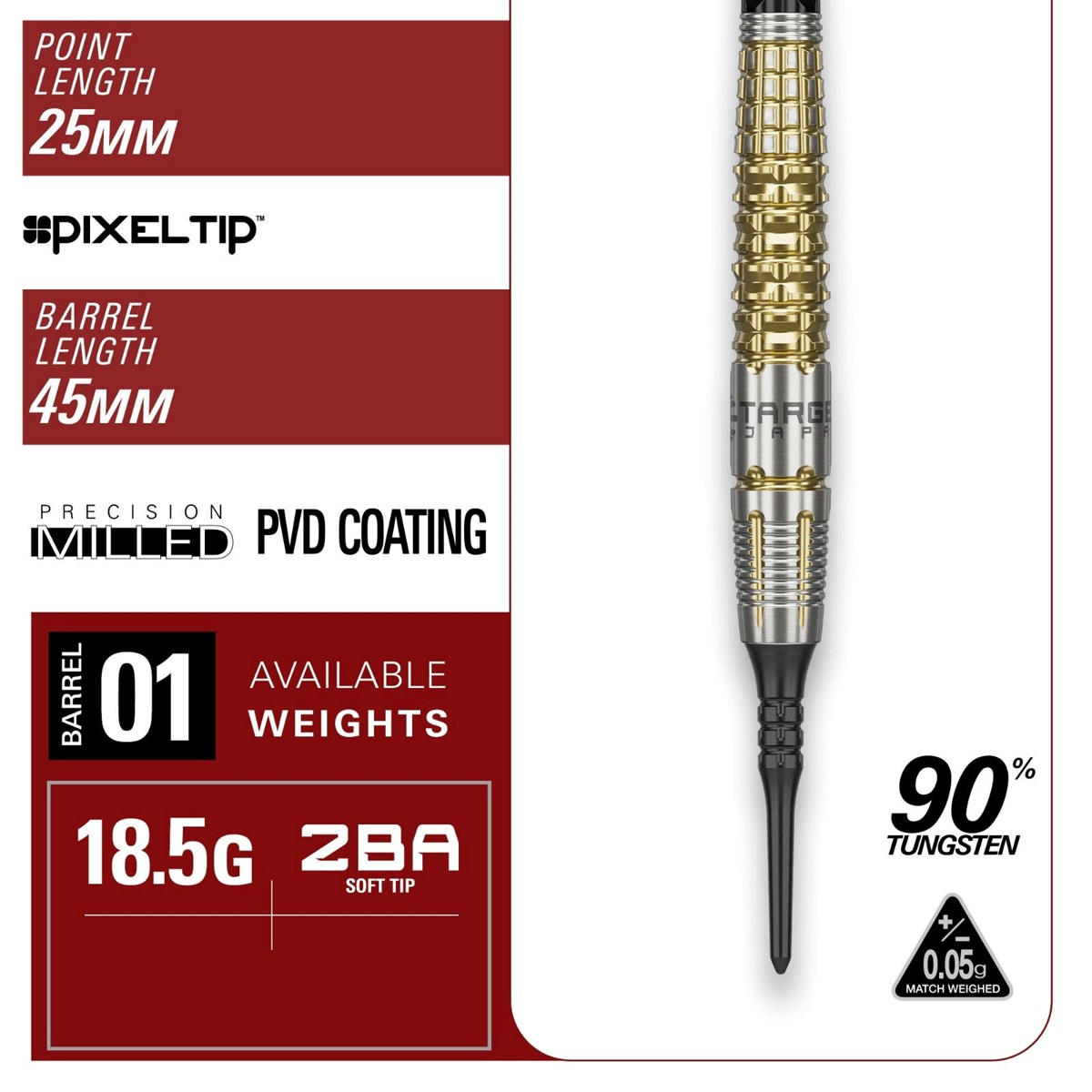 Target Black Marque Warrior 90% Soft Tip Darts 18.5 grams