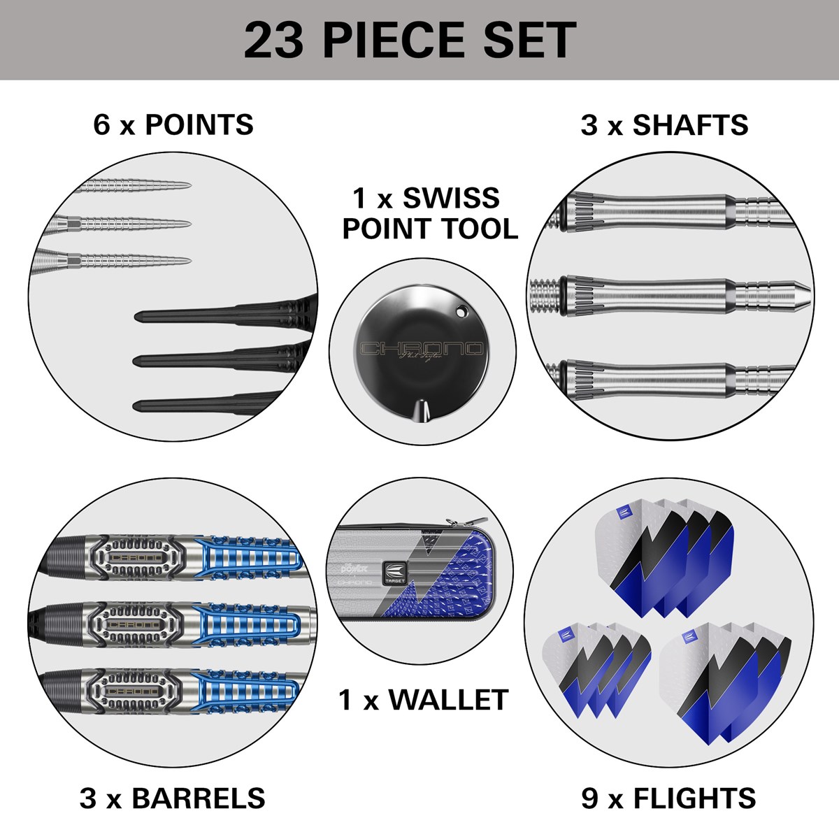 Target Phil Taylor Power Chrono 95% Soft Tip Darts 20 grams