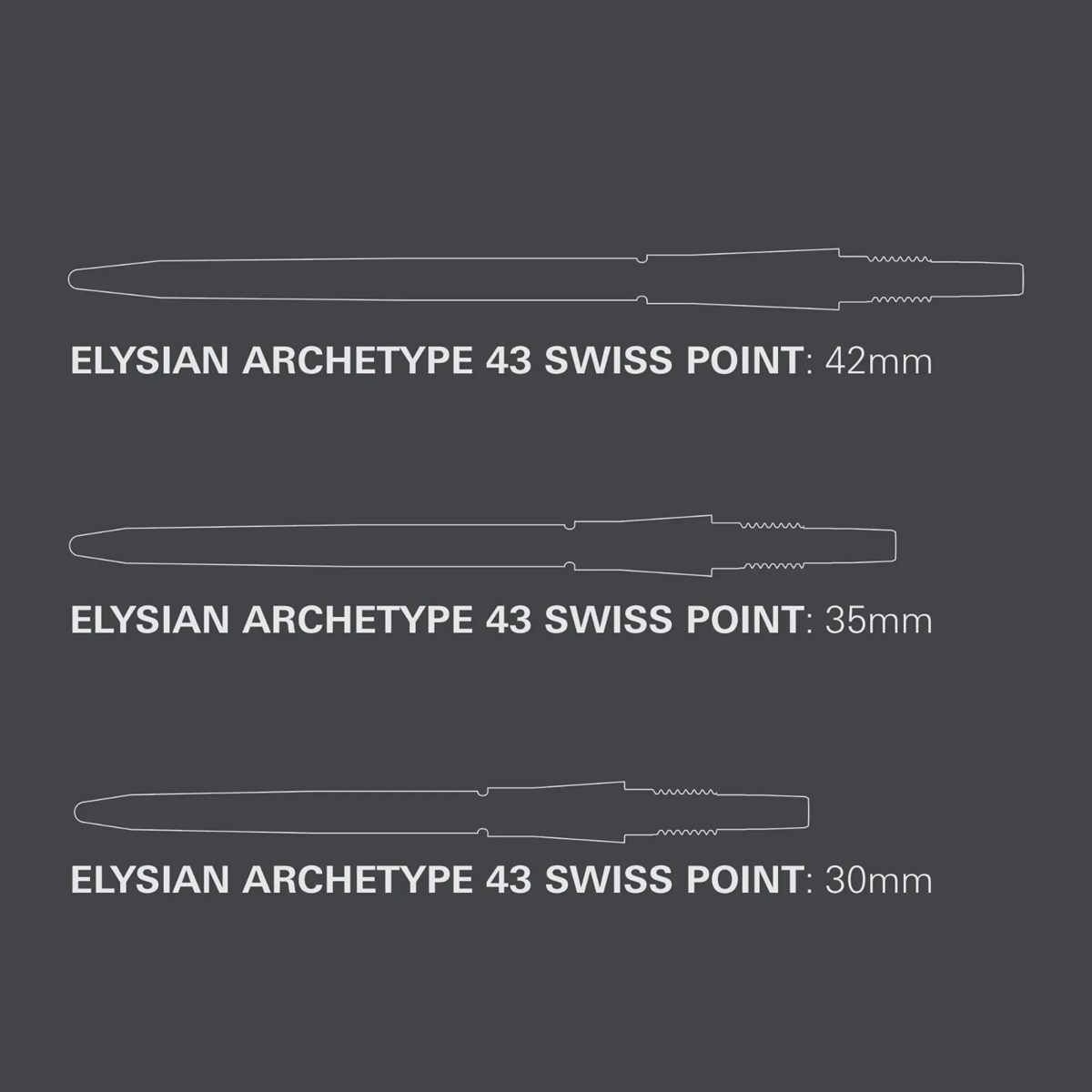 Target Darts Elysian Archetype 43 Swiss Point - Silver 30mm