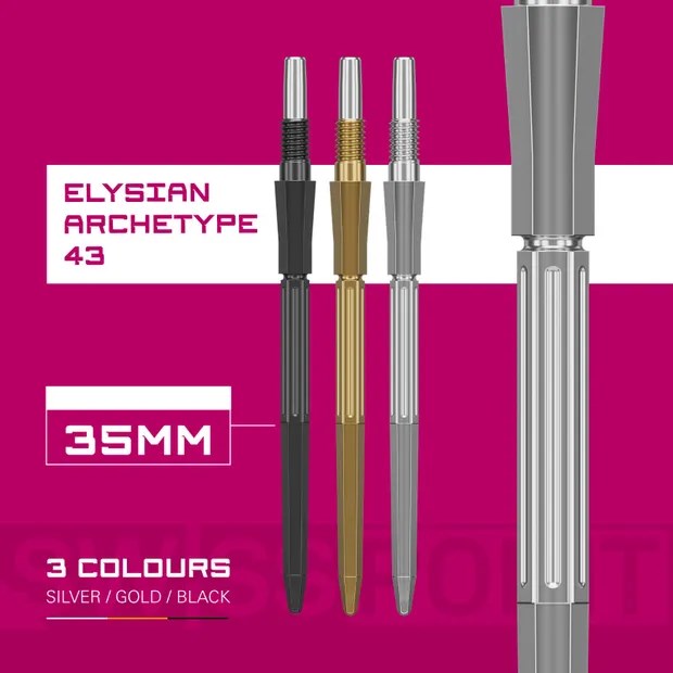 Target Darts Elysian Archetype 43 Swiss Point - Silver (35mm)