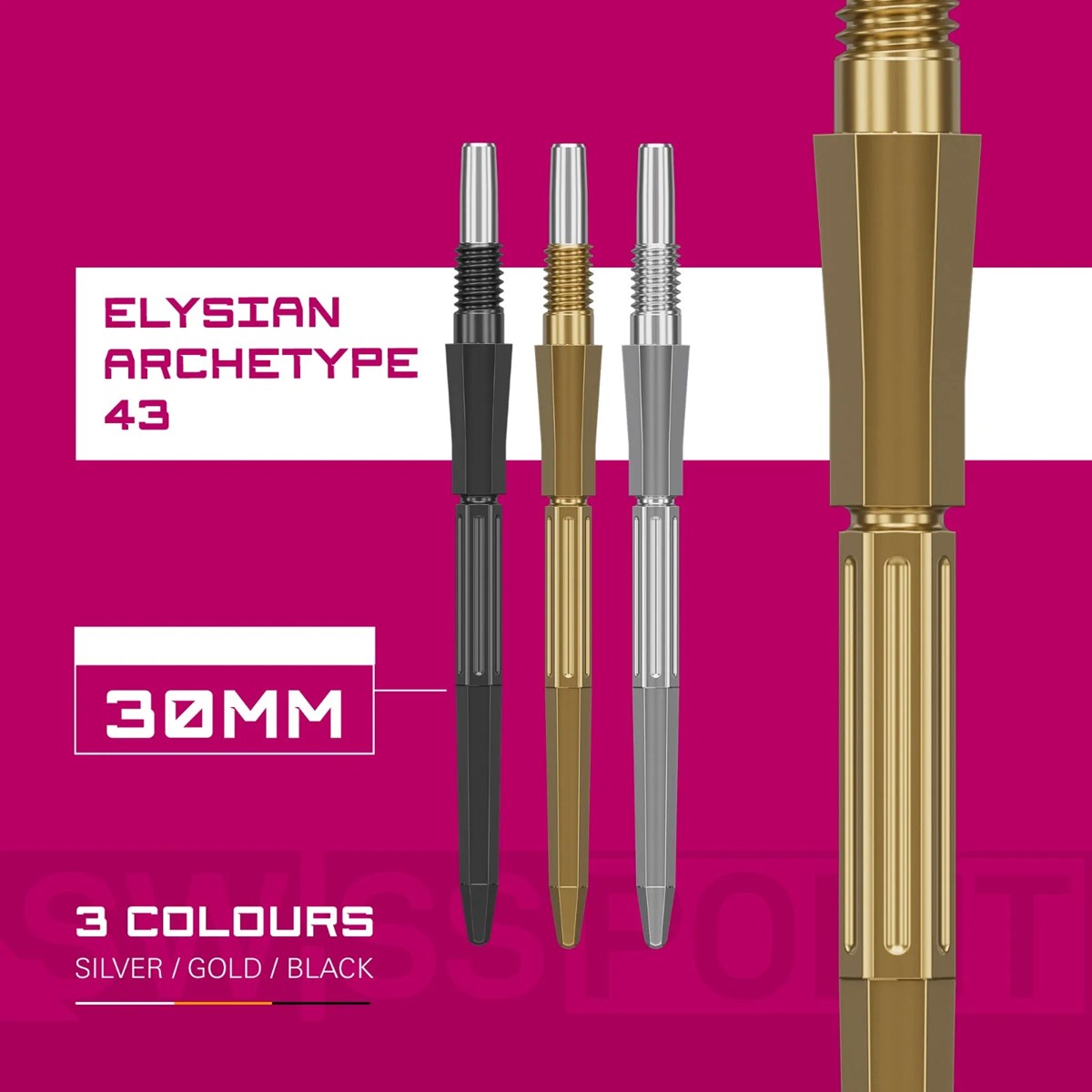 Target Darts Elysian Archetype 43 Swiss Point - Gold (30mm)