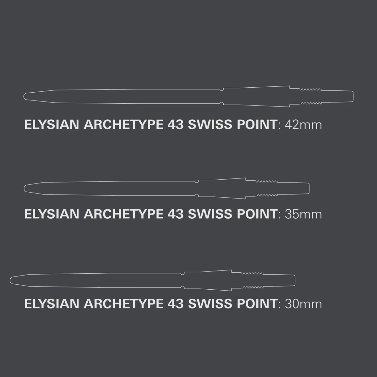 Target Darts Elysian Archetype 43 Swiss Point - Gold (35mm)
