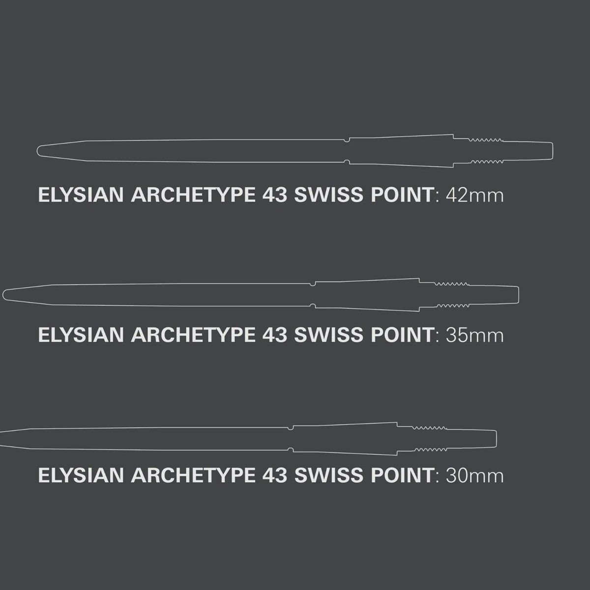 Target Darts Elysian Archetype 43 Swiss Point - Black (42mm)