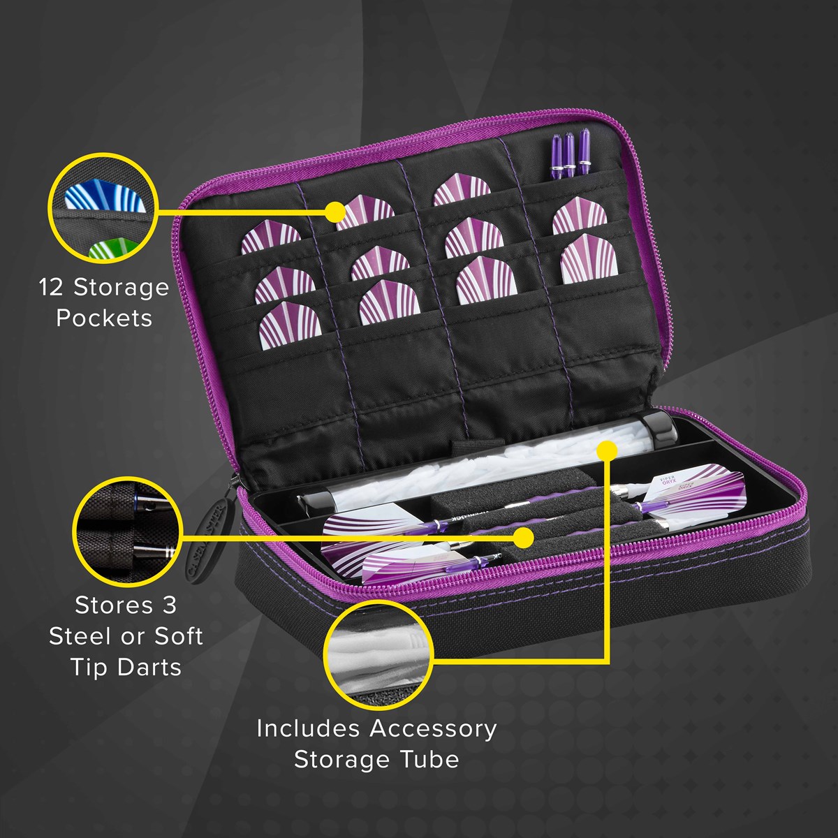 GLD Casemaster Plazma Dart Case - Amythest