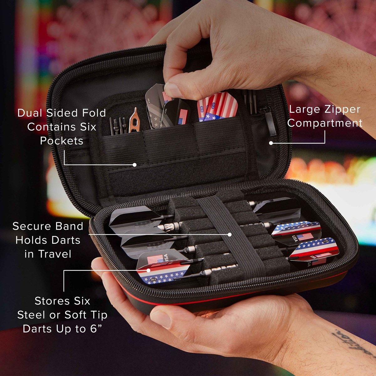 GLD Casemaster Sentinel Dart Case - American Flag