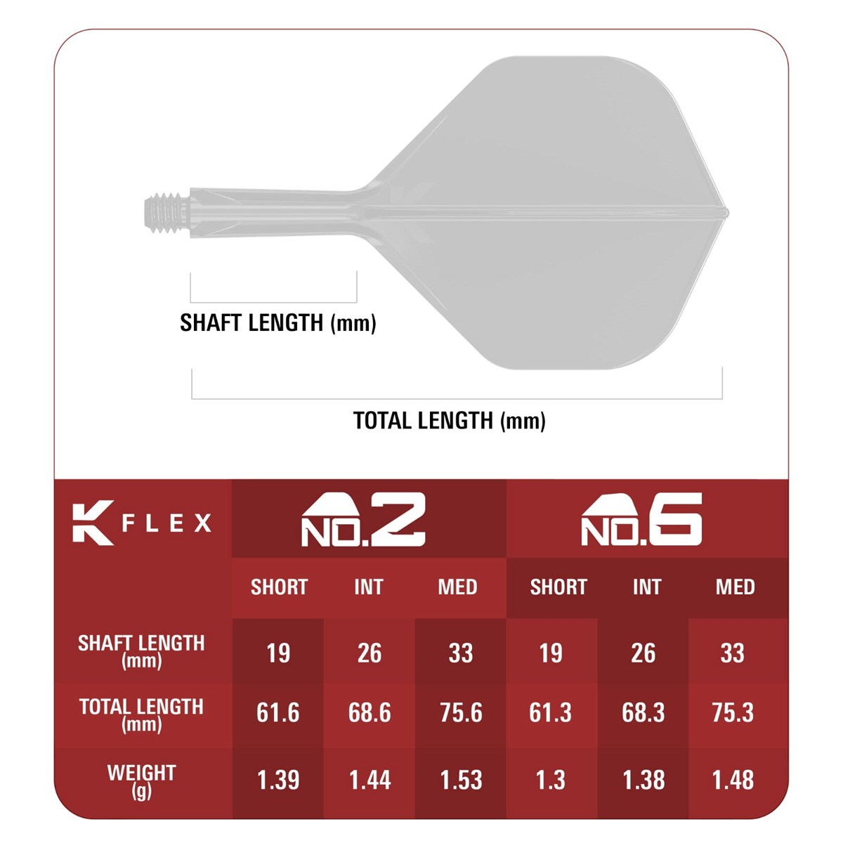 Target K-Flex System - No. 2 Flight / Short Shaft (19mm) - Endeavour