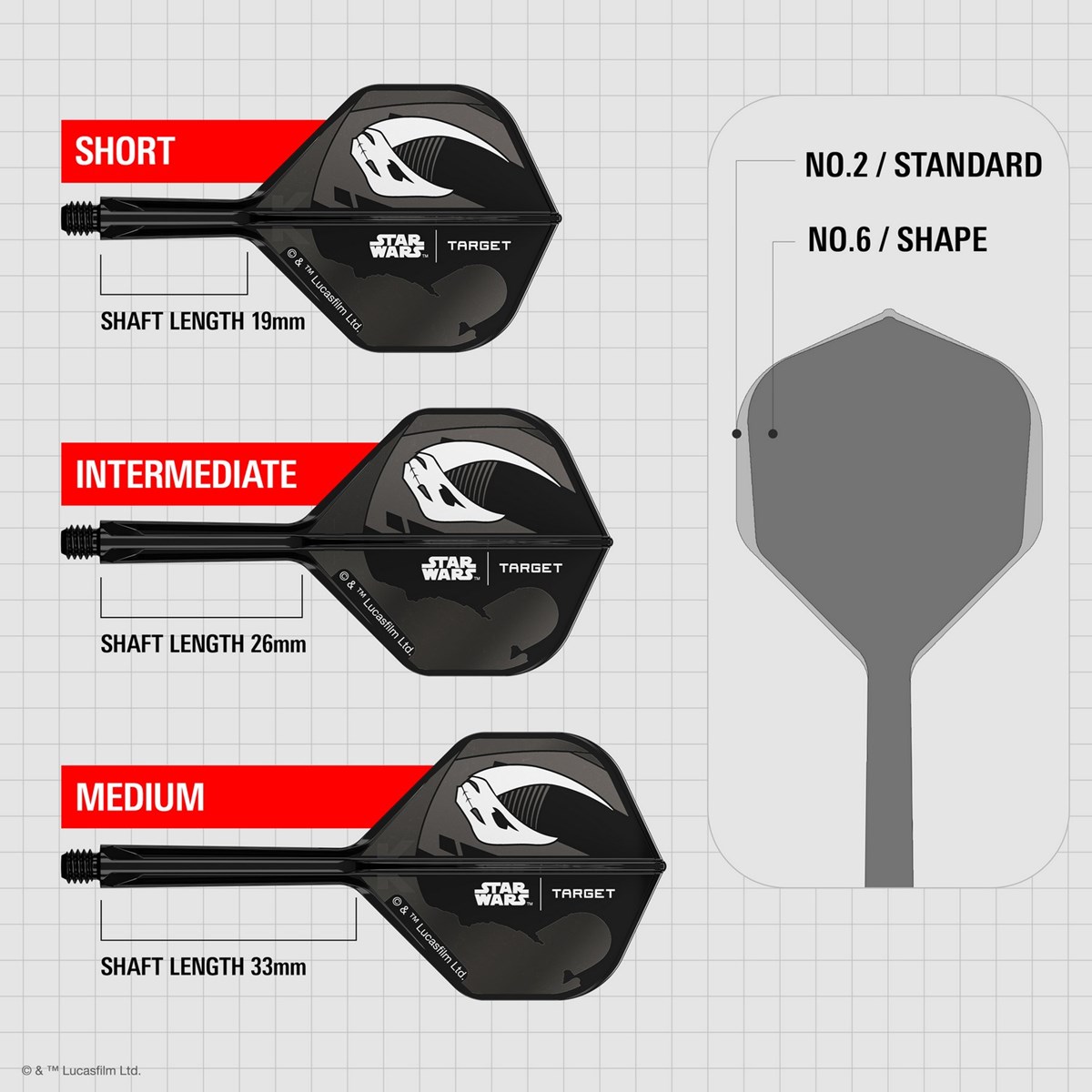 Target Darts Star Wars K-Flex System - No 6 Shape / Intermediate (26mm) - Mandalorian