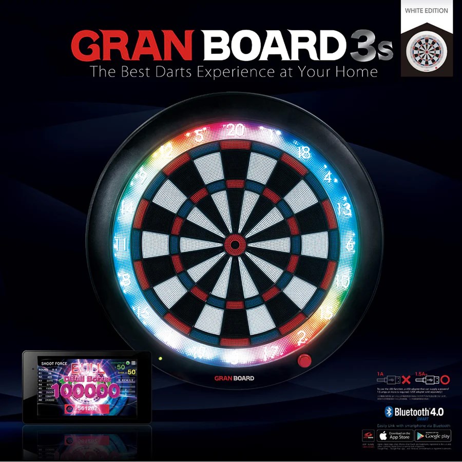 Gran Board 3S Bluetooth Electronic Dartboard - White