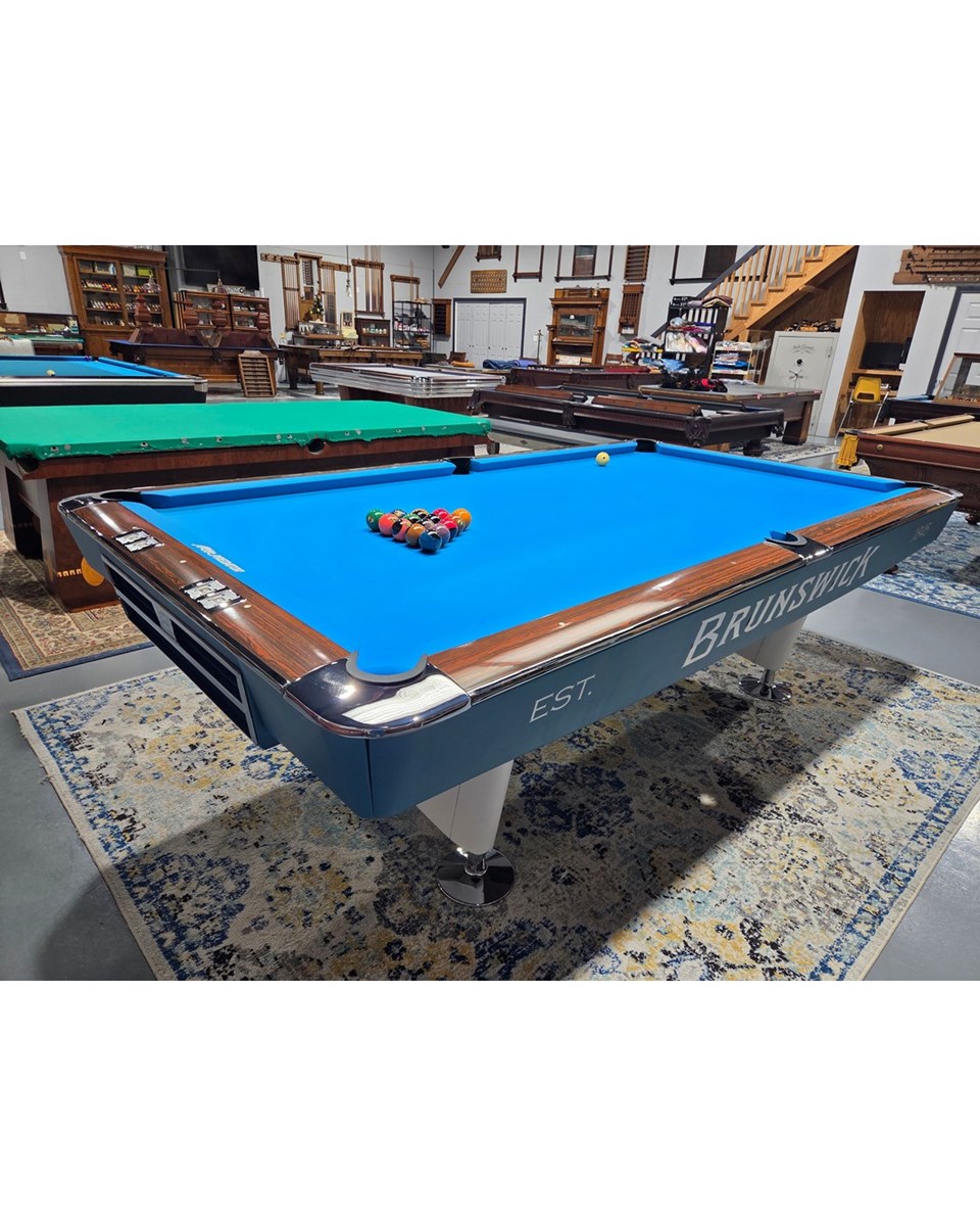 Brunswick 1960 Gold Crown One 8' Over Sized Antique Pool Table