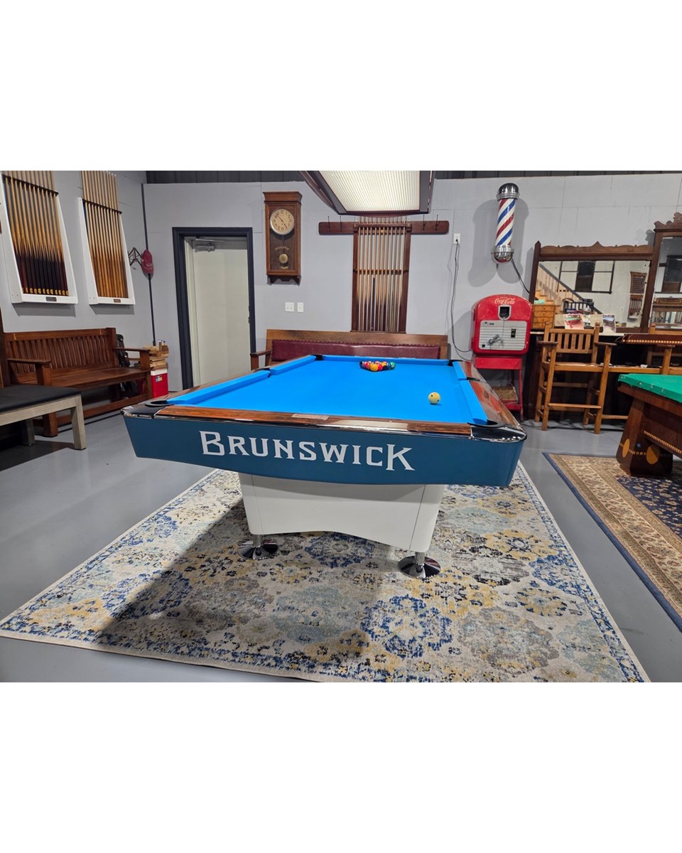 Brunswick 1960 Gold Crown One 8' Over Sized Antique Pool Table