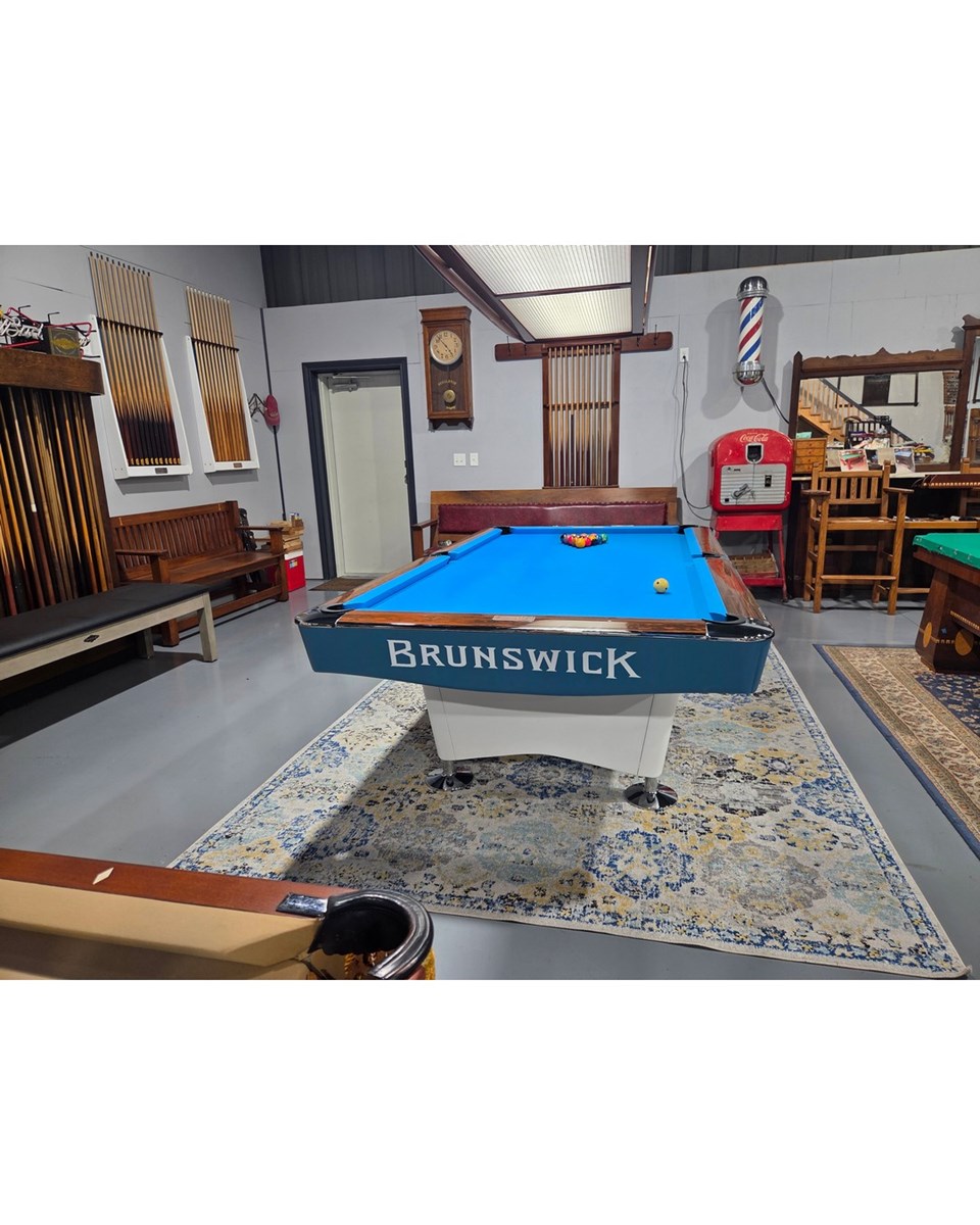 Brunswick 1960 Gold Crown One 8' Over Sized Antique Pool Table